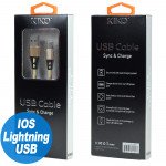 Wholesale IP Lighting 2.1A Strong Nylon Braided USB Cable 3FT (Gold)